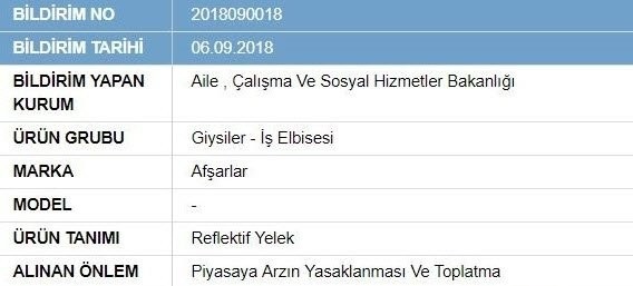 İşte bakanlığın açıkladığı güvensiz ürün listesi