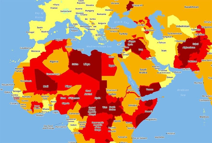 2019 Dünya seyahat risk haritası yayınlandı