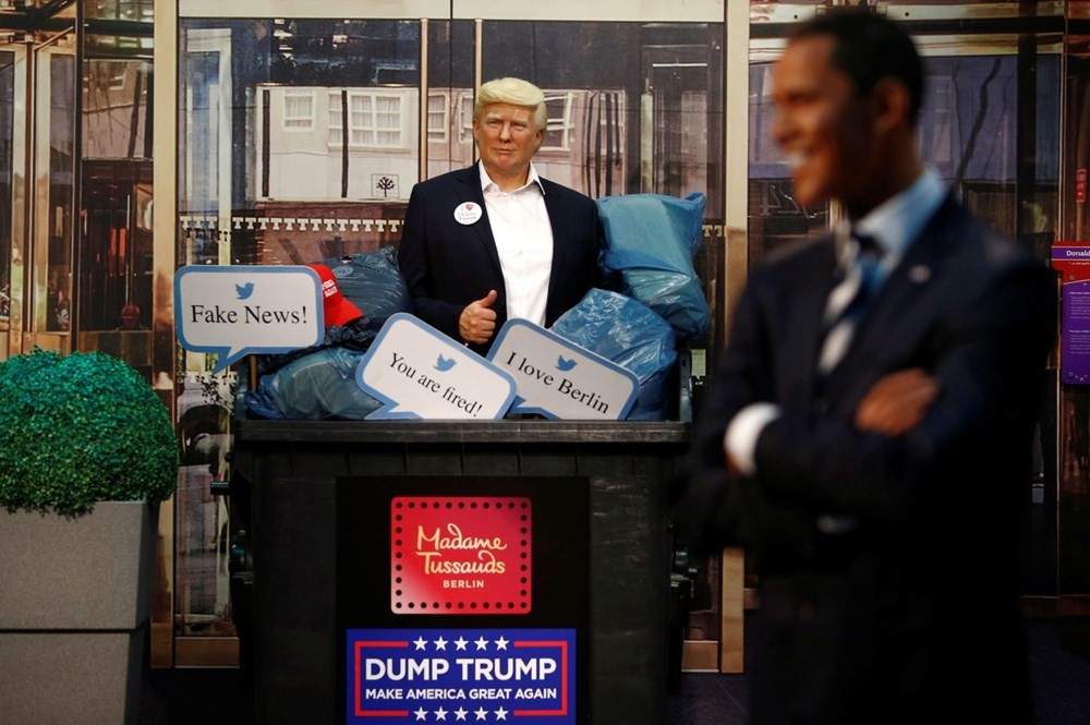 Madame Tussauds müzesi Trump'ın heykelini çöpte sergiliyor