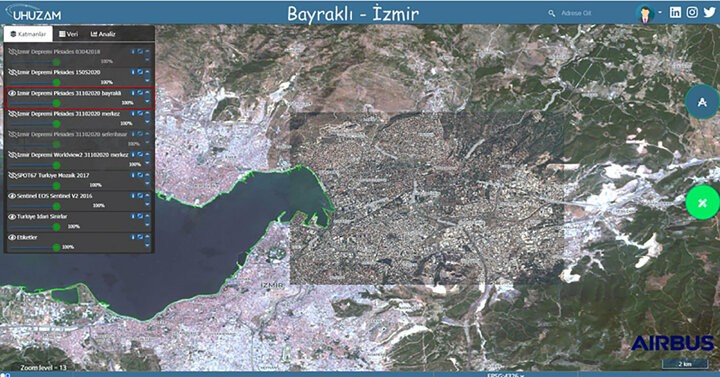 İzmir depreminin yol açtığı yıkım uzaydan görüntülendi