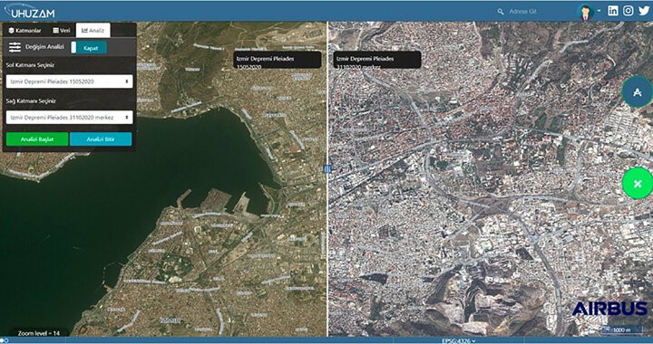 İzmir depreminin yol açtığı yıkım uzaydan görüntülendi