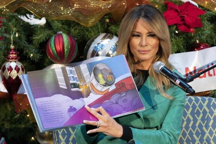 Melania Trump, hasta çocuklara maske takmadan masal okudu