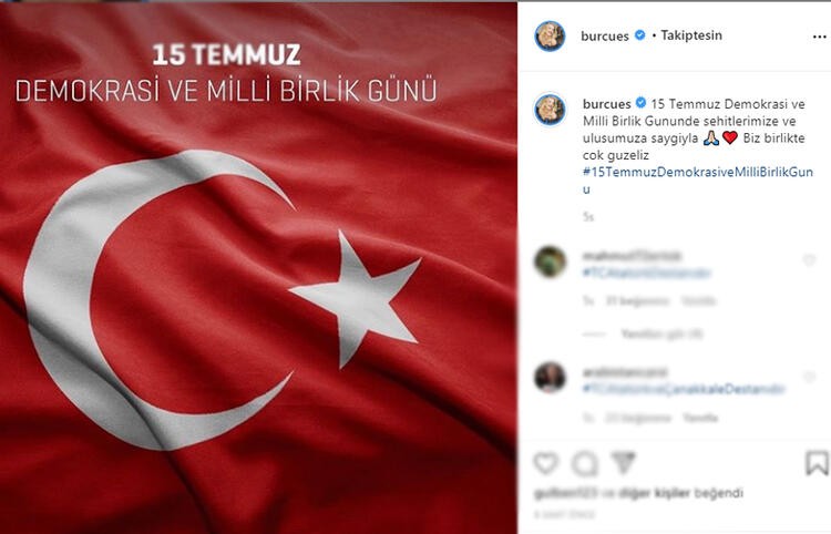 Ünlülerin 15 Temmuz paylaşımları