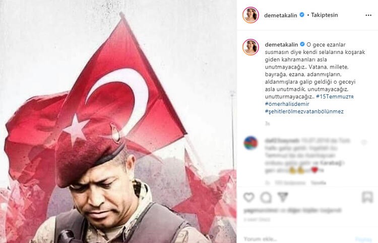 Ünlülerin 15 Temmuz paylaşımları