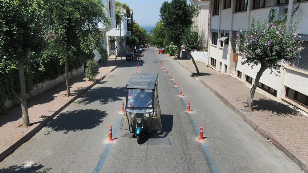 Büyükada'da elektrikli araçların test sürüşü yapıldı