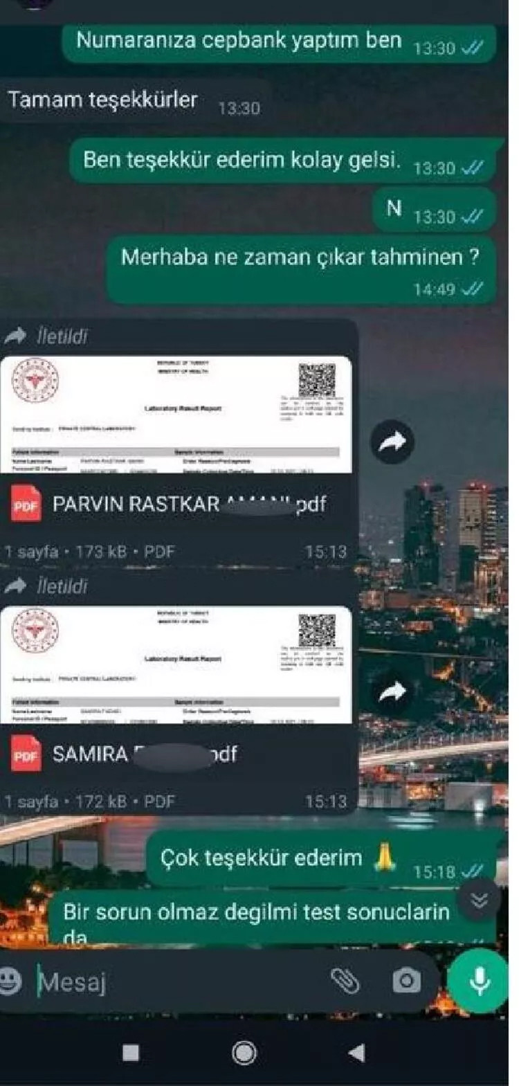 Akılalmaz sahtekarlık: WhatsApp ile sahte PCR testi!