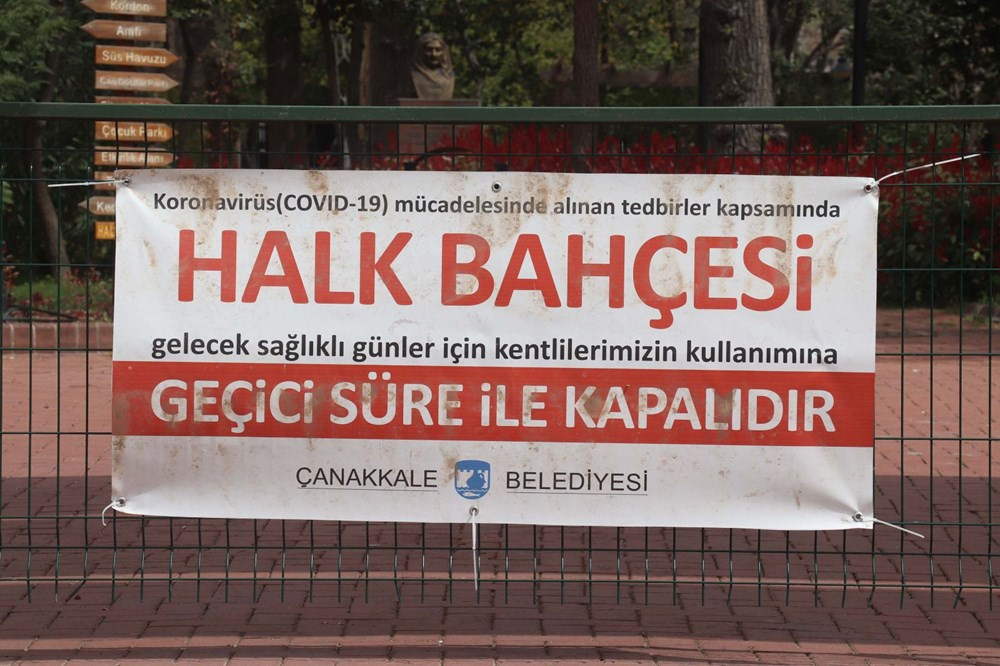 Çanakkale'de sahil ve parklar halka kapatıldı