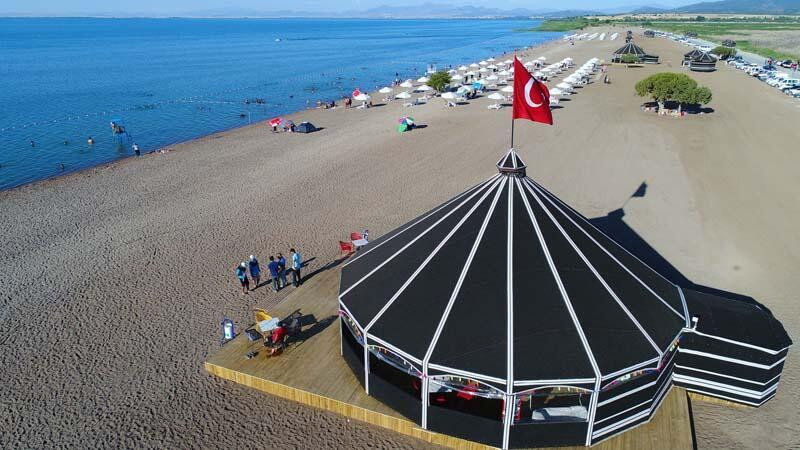 Konya'da 'deniz' keyif! Önce piknik sonra plaj...