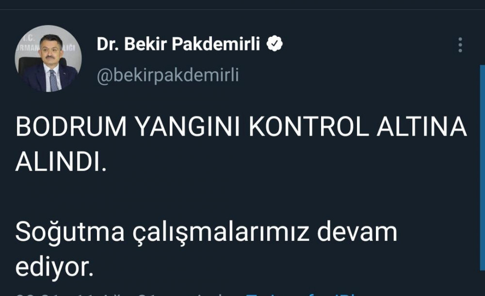 Bodrum'daki yangın kontrol altına alındı!