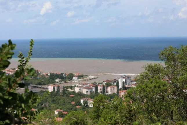 Abana sahili kahverengiye boyandı