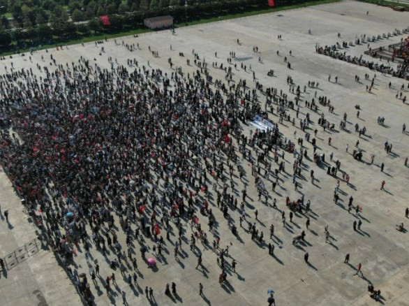 Aşı karşıtları miting yaptı: İşte mitingden kareler