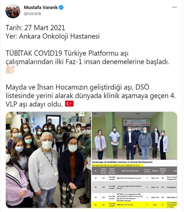 Korona virüse karşı yerli VLP aşısı için tarih verildi!