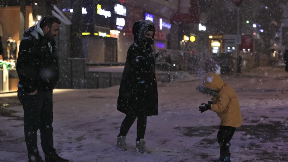 Başkentten kar manzaraları