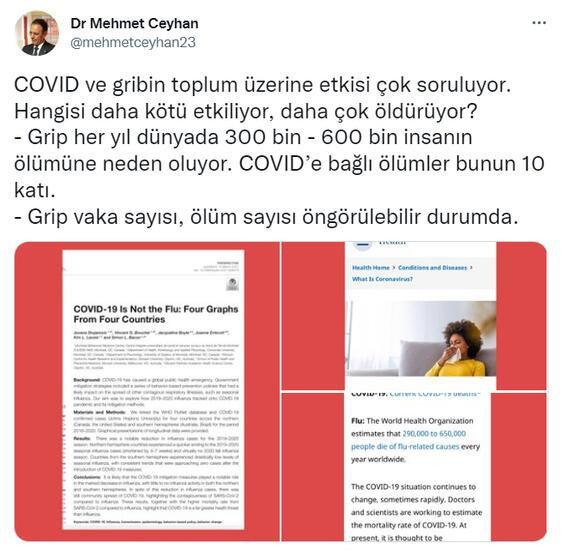 Prof. Ceyhan yanıtladı: Kovid-19 mu yoksa grip mi daha ölümcül?