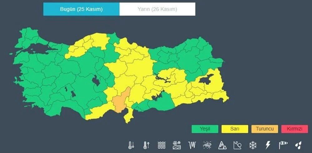 Meteoroloji'den o iller için sarı kodlu uyarı