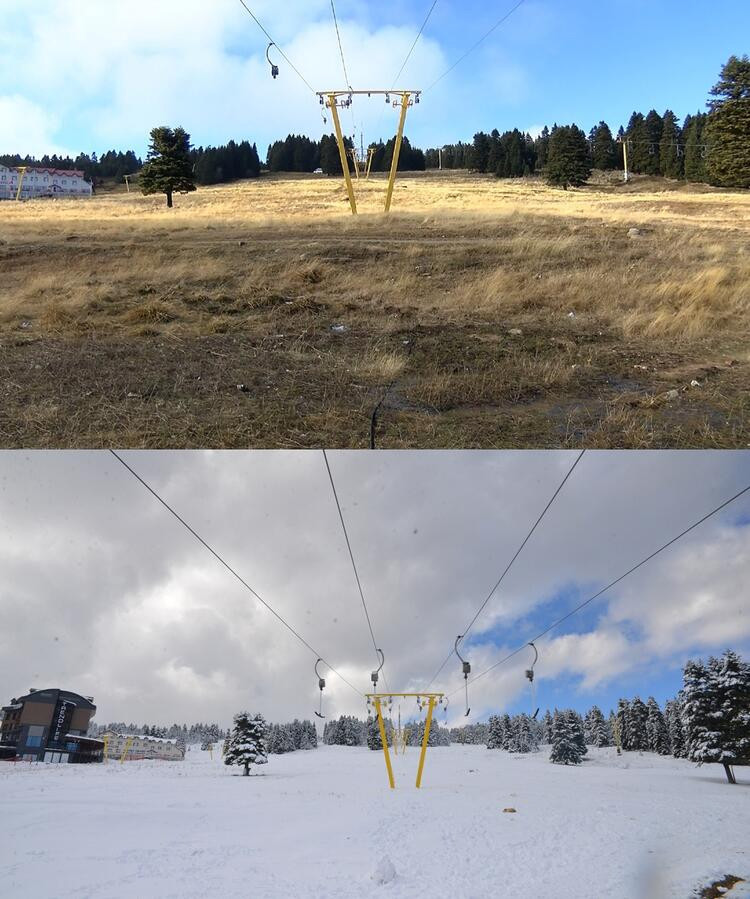 Uludağ’da beklenen kar yağmadı... Kayak sezonu açılamadı!