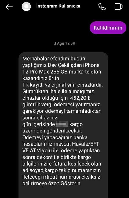 Telefon çekilişine katıldı: 100 bin TL dolandırıldı!