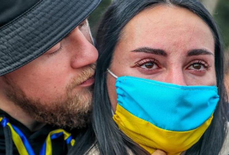 Yer: Antalya... Ukraynalılardan savaş protestosu!