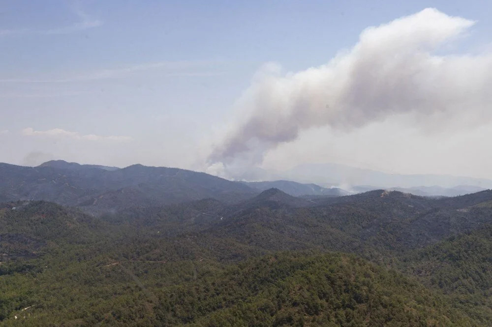 Acı tablo: Marmaris'te yanan ormanlık alan görüntülendi!