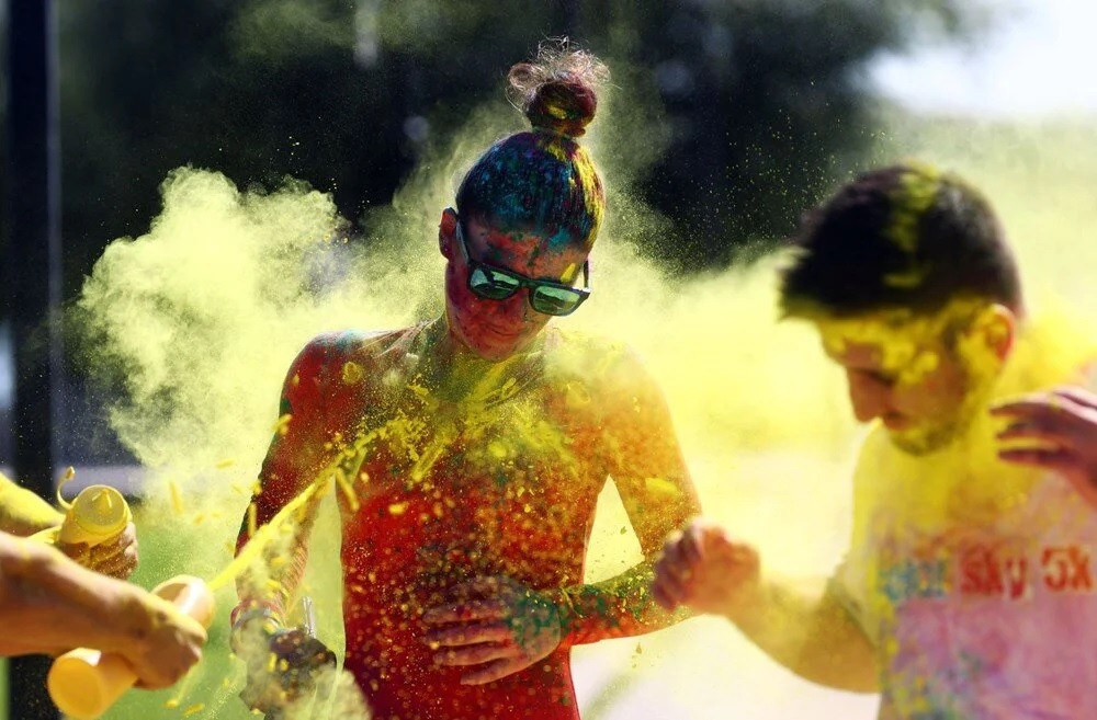 Ankara'da binler, Color Sky 5K Renkli Koşu Festivali için koştu