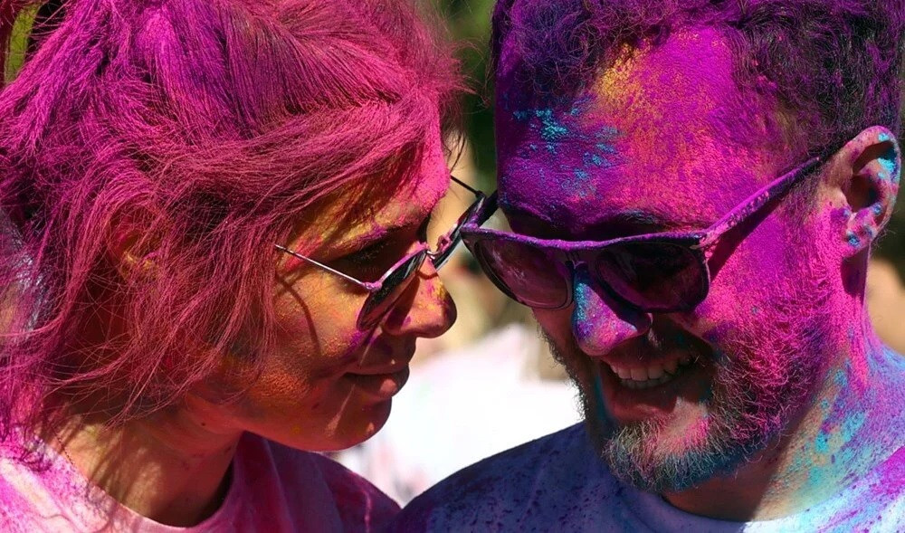 Ankara'da binler, Color Sky 5K Renkli Koşu Festivali için koştu