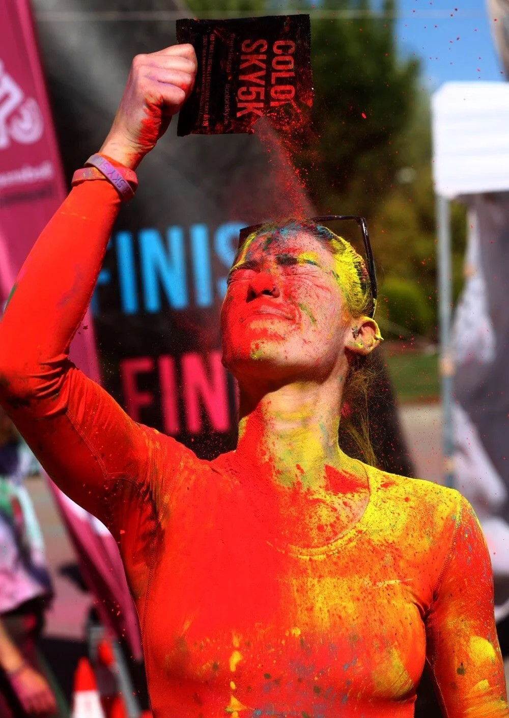 Ankara'da binler, Color Sky 5K Renkli Koşu Festivali için koştu