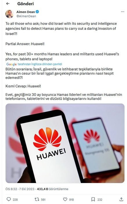 Hamas'ın operasyonunda teknoloji savaşı: Huawei'nin rolü!