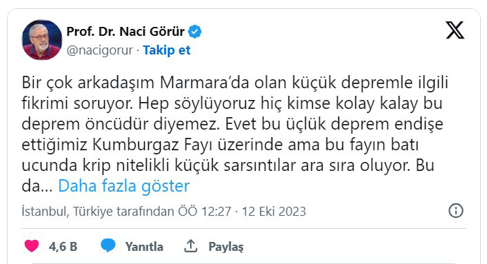 Naci Görür yanıtladı: Silivri'deki deprem büyük İstanbul depreminin işareti mi?