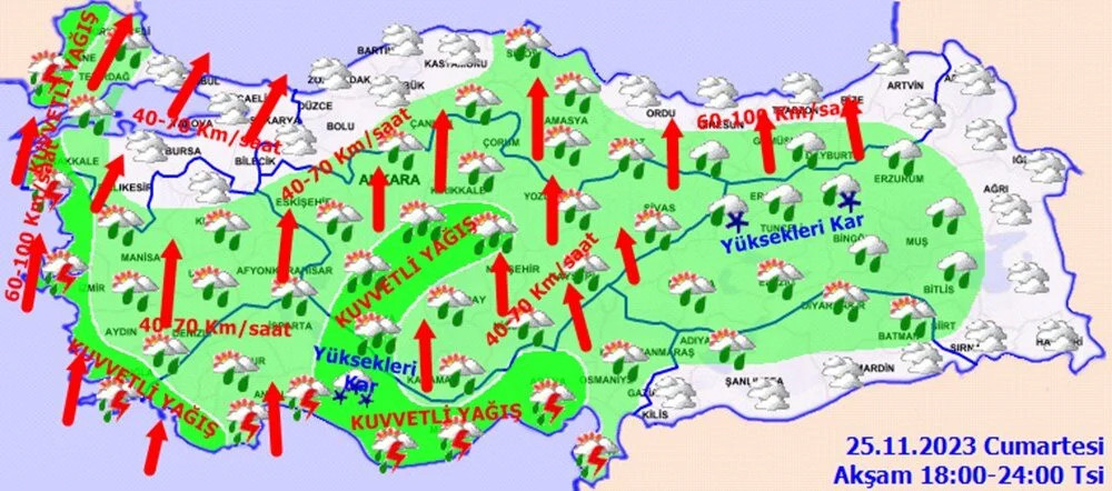 64 il için sarı ve turuncu kod: Yağmur, kar ve fırtına geliyor!