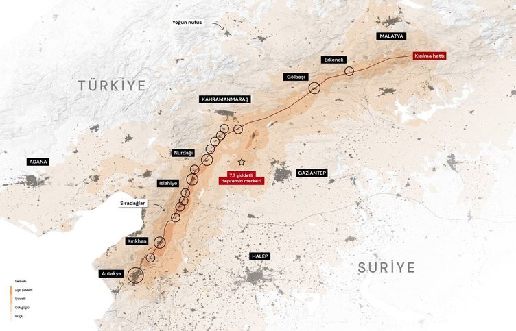 Kırılan fay o ülkelerin büyüklüğü ile karşılaştırıldı!