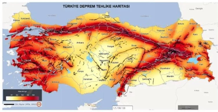 Türkiye deprem haritası güncellendi: 45 il, 110 ilçede diri fay var!