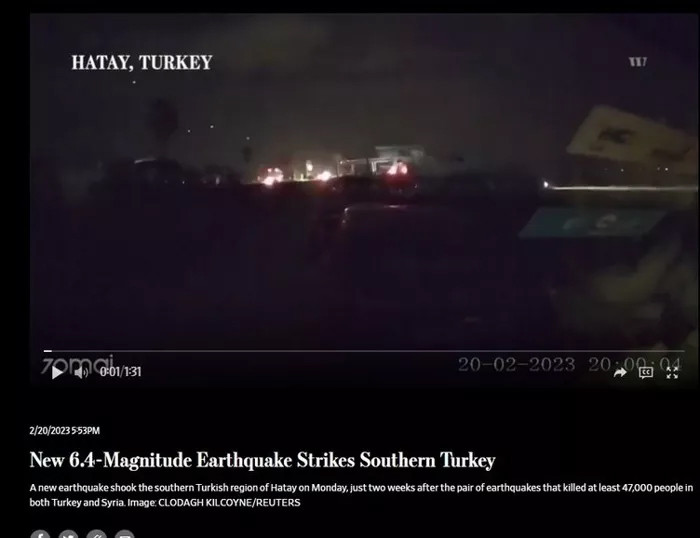 Hatay'daki deprem dünya basınında: Başka bir ölümcül deprem!