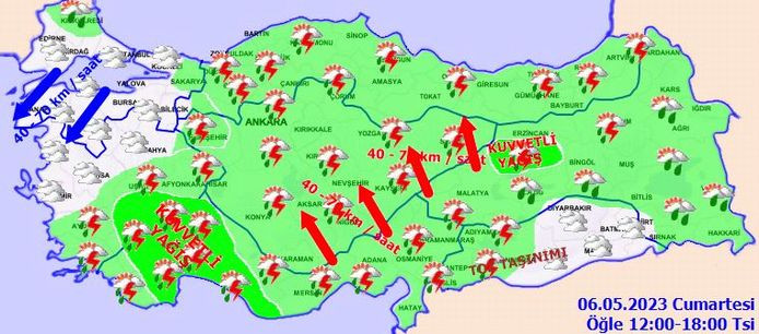 Meteoroloji'den sağanak ve fırtına uyarısı