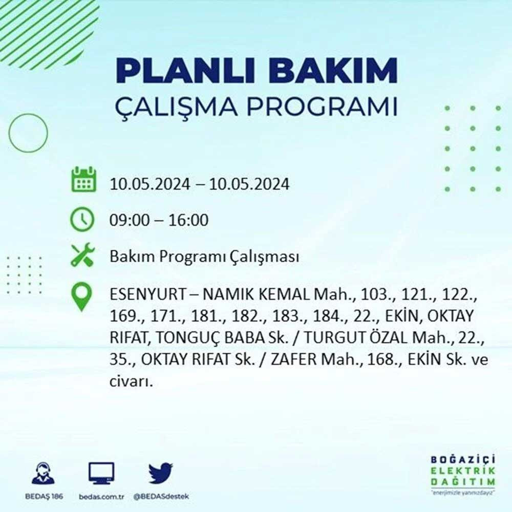 İstanbul'un 17 ilçesinde elektrik kesintisi