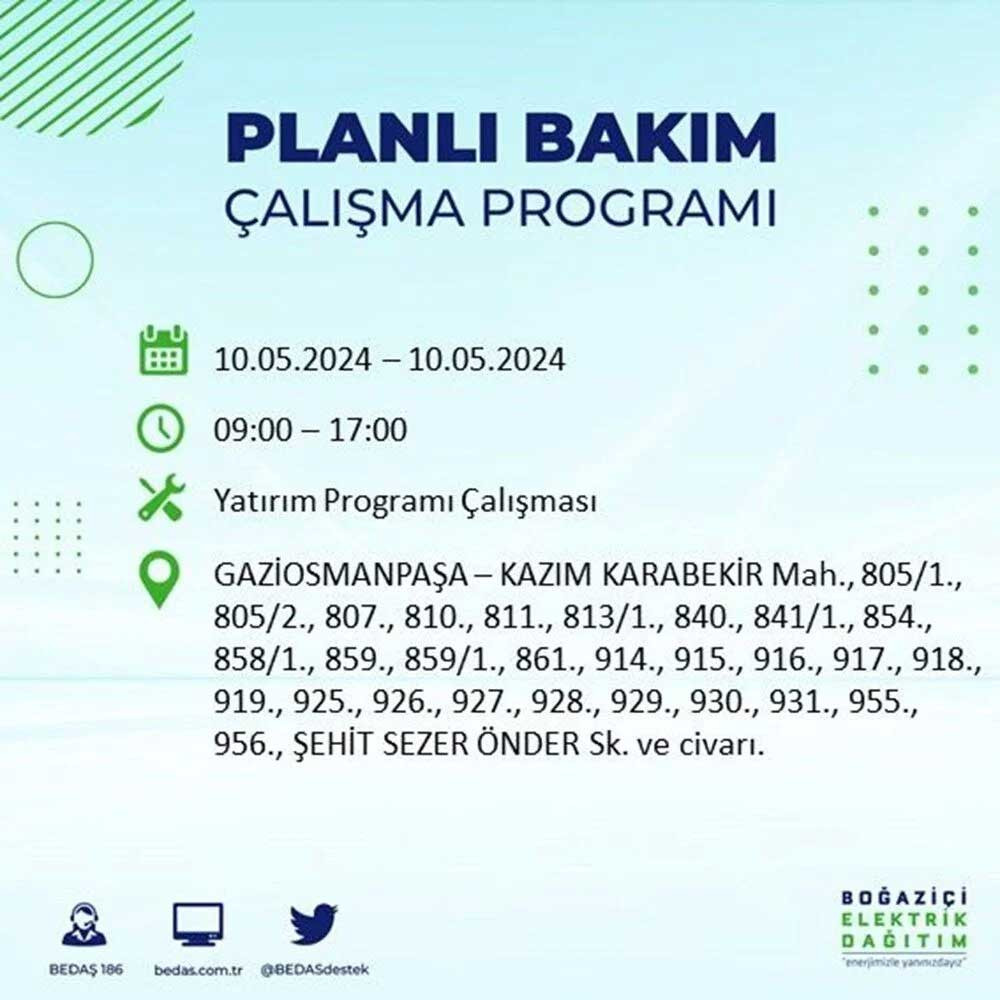 İstanbul'un 17 ilçesinde elektrik kesintisi