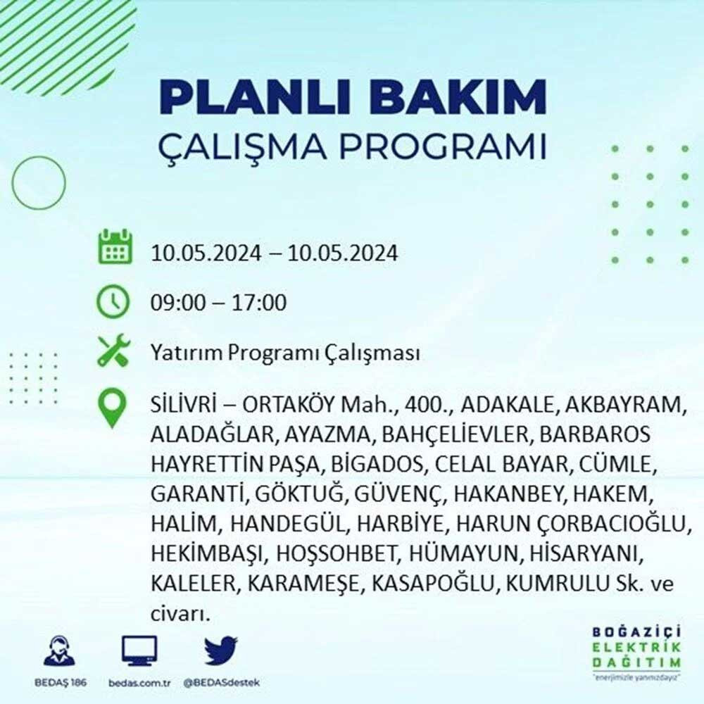 İstanbul'un 17 ilçesinde elektrik kesintisi