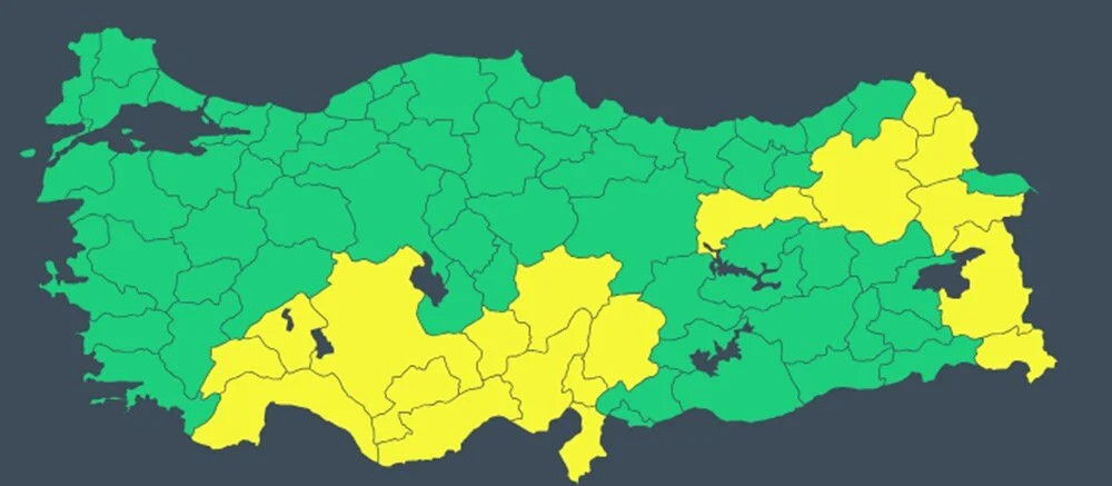 Meteoroloji 19 kent için saat verip uyardı!