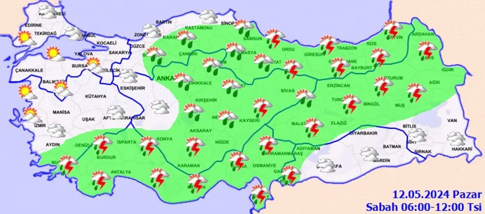 Meteoroloji 19 kent için saat verip uyardı!