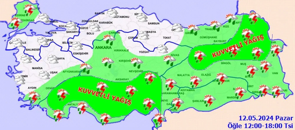 Meteoroloji 19 kent için saat verip uyardı!