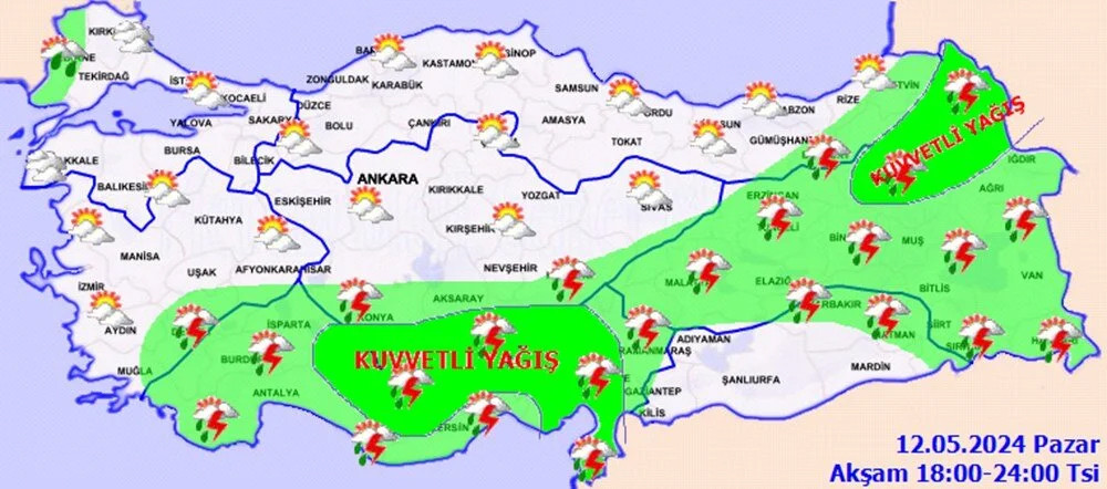 Meteoroloji 19 kent için saat verip uyardı!