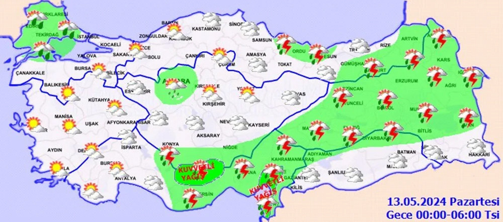 Meteoroloji 19 kent için saat verip uyardı!