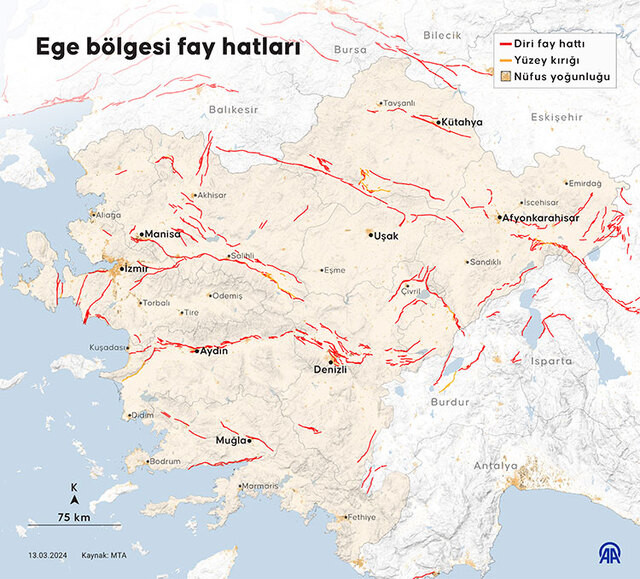 İşte 2024 Türkiye diri fay hattı risk haritası