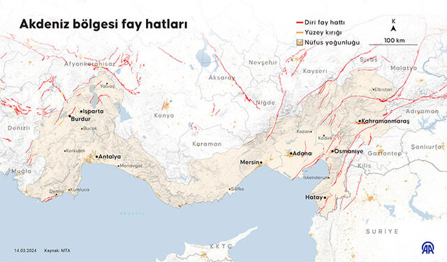 İşte 2024 Türkiye diri fay hattı risk haritası