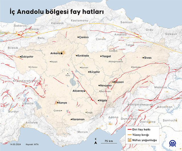 İşte 2024 Türkiye diri fay hattı risk haritası