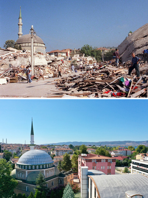 Marmara Depremi'nin 25.yılında yıkımın yaşandığı alanlar yeniden görüntülendi