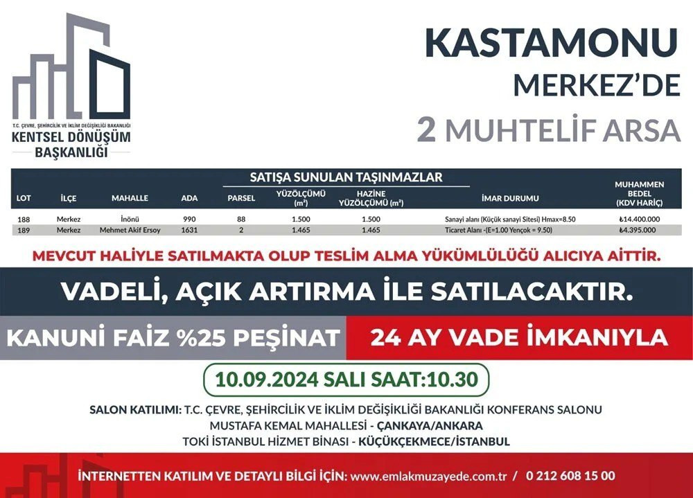 53 ilde 747 arsa satışa çıkıyor: Yüzde 25 peşin, 24 ay vade fırsatı