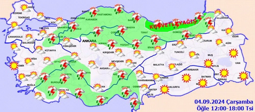 Meteoroloji 4 ili uyardı: Kuvvetli sağanak yağış kapıda!