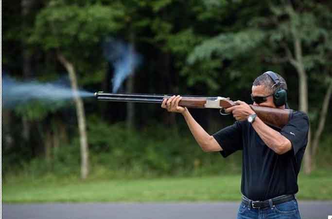 Obama'nın atış talimleri şenlendi