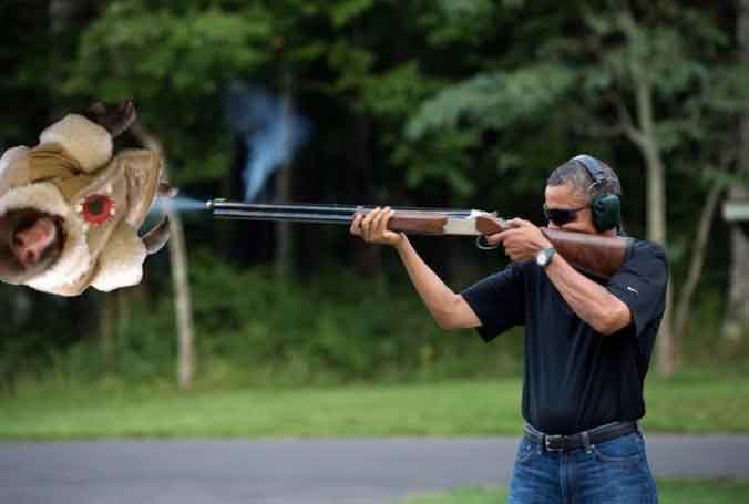 Obama'nın atış talimleri şenlendi