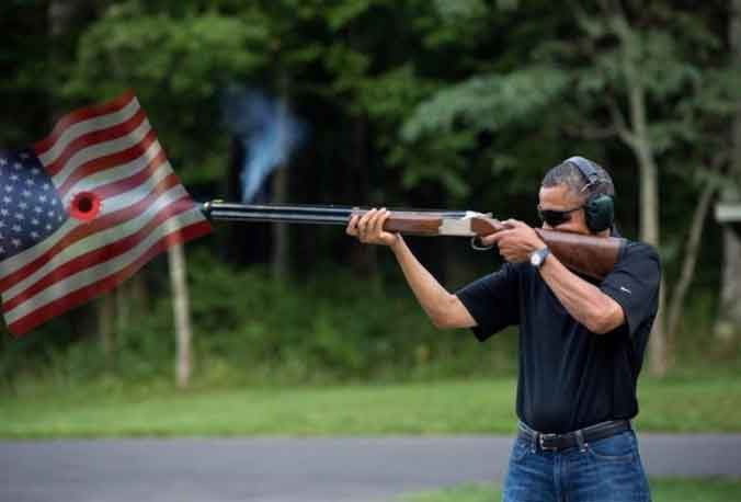 Obama'nın atış talimleri şenlendi